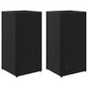vidaXL Plantenbakken 2 st 30x30x60 cm poly rattan zwart