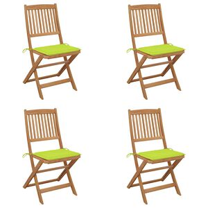 vidaXL Tuinstoelen 4 st inklapbaar met kussens massief acaciahout