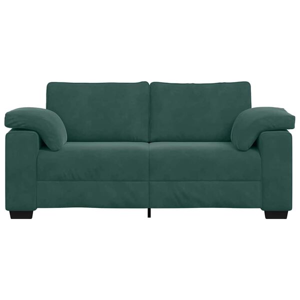vidaXL Loveseat Sofa Donkergroen 140 cm Fluweel