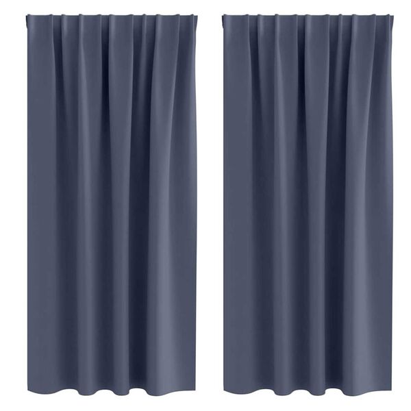 vidaXL Zwart-out Gordijnen met Ringen 2 pcs Antraciet 175 x 140 cm
