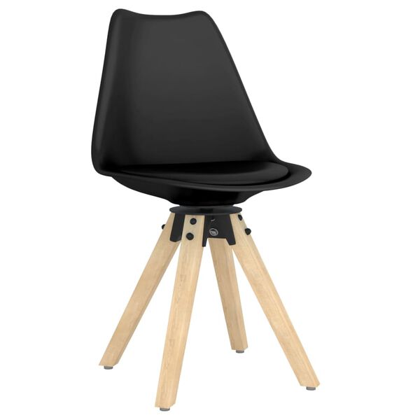 vidaXL Eetkamerstoelen draaibaar 2 st PP zwart