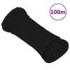 vidaXL Werktouw 4 mm 100 m polyester zwart