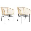 vidaXL Tuinstoelen 2 st met kussens poly rattan bruin