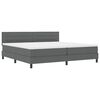 vidaXL Boxspring bed met hoofdeinde Donkergrijs 200 x 200 cm Stof