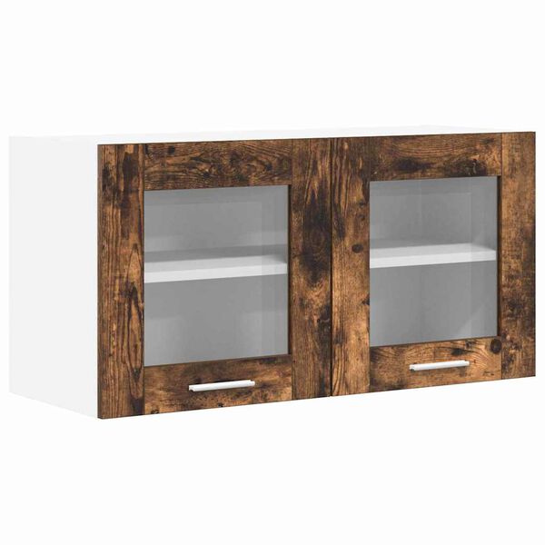 vidaXL Hangkast Gerookte Eik en Wit 80 x 31 x 40 cm Bewerkt hout