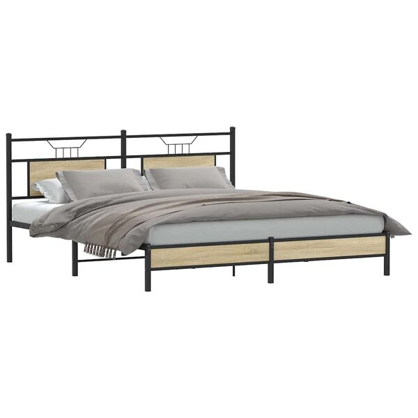 vidaXL Bedframe zonder matras hout sonoma eikenkleurig 160x200 cm