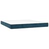 vidaXL Boxspring met matras fluweel donkerblauw 160x200 cm