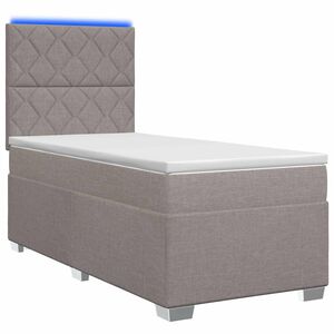 vidaXL Boxspringbed met matras met hoofdeinde Taupe 80 x 200 cm Stof