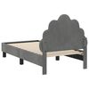 vidaXL Peuterbedframe met hoofdbord Donkergrijs 70 x 140 cm Fluweel