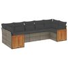 vidaXL 7-delige Loungeset met kussens poly rattan grijs