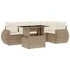 vidaXL 6-delige Loungeset met kussens poly rattan beige
