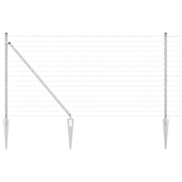 vidaXL Hek met Paal Zilver 1,4 x 10 m Staal