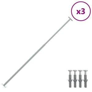 vidaXL Barri&egrave;restangen verstelbaar 3 st 710-1200 mm
