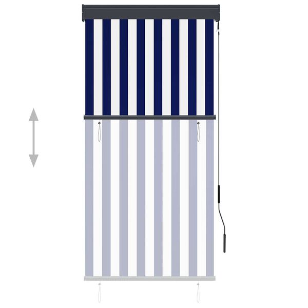 vidaXL Rolgordijn voor buiten 80x250 cm blauw en wit