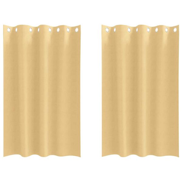 vidaXL Zwart-out Gordijnen met Ringen 2 pcs Beige 175 x 140 cm