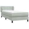 vidaXL Boxspring met matras fluweel lichtgrijs 80x220 cm