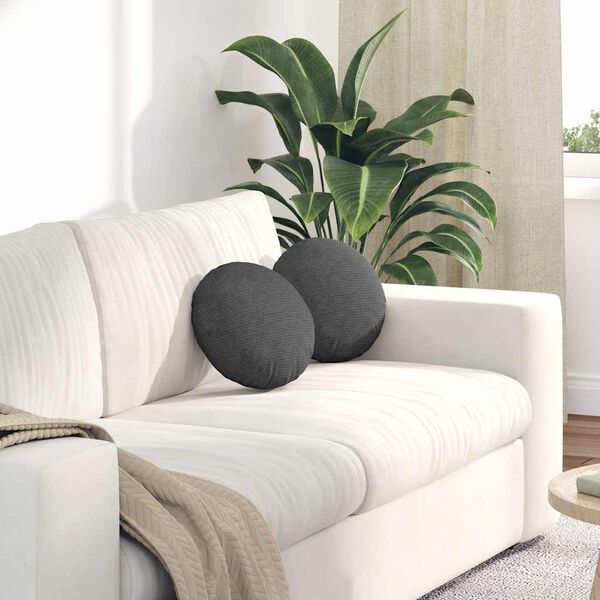 vidaXL Zitkussens 2 pcs Donkergrijs &Oslash; 30 cm Katoen Stof