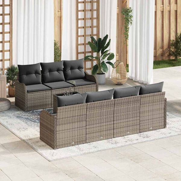 vidaXL Tuin Sofa Set Grijs 55 x 55 x 37 cm poly rattan