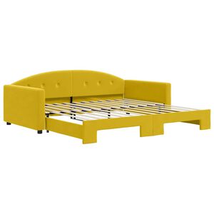 vidaXL Slaapbank met onderschuifbed 100x200 cm fluweel geel