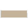 vidaXL Uittrekbaar Zijscherm 140 x 500 cm Polyester Rechthoekig Beige