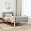 vidaXL Bedframe Bruin en lichtgrijs 100 x 200 cm Massief grenenhout
