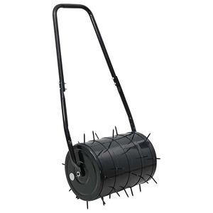 vidaXL Grasroller Trek met Beluchter Klemmen Zwart 110 x 52 cm IJzer