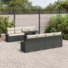 vidaXL Tuin Sofa Set met kussen 7 pcs Zwart en cr&egrave;me poly rattan