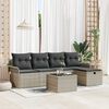 vidaXL Tuin Sofa Set met kussen met opslag 6 pcs Lichtgrijs Poly riet