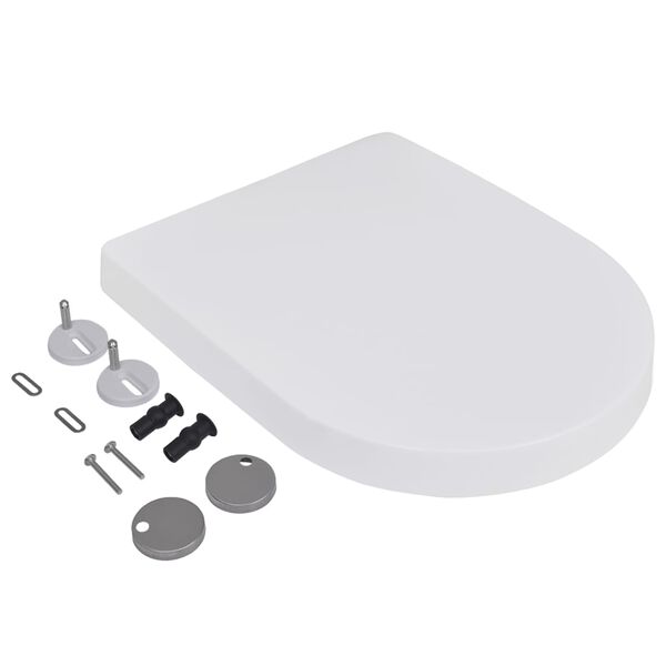 vidaXL Toiletbrillen met soft-close deksels 2 st kunststof wit