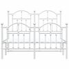 vidaXL Bedframe met hoofd- en voeteneinde metaal wit 120x200 cm