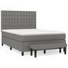 vidaXL Boxspring met matras stof donkergrijs 140x190 cm