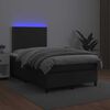 vidaXL Boxspring met matras en LED kunstleer zwart 120x190 cm