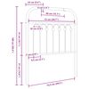 vidaXL Vervangend hoofdbord 75 cm metaal wit