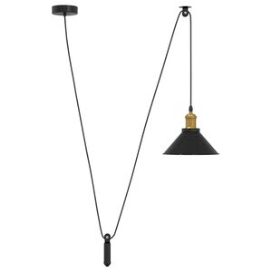 vidaXL Hanglamp in hoogte verstelbaar E27 &Oslash;22 cm metaal glanzend zwart