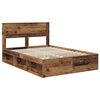 vidaXL Bedframe met hoofdeinde Oudhout 140 x 190 cm Massief grenenhout