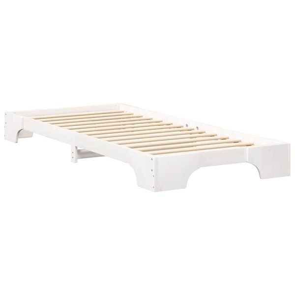 vidaXL Bedframe met opslag Wit 100 x 220 cm Massief grenenhout