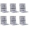 vidaXL Tuinstoelkussens 6 st 100x50x3 cm oxford stof ruitpatroon grijs