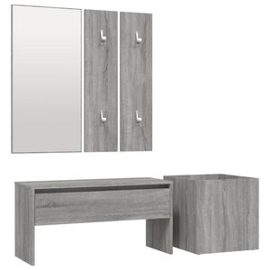 vidaXL Garderobe set bewerkt hout grijs sonoma eikenkleurig