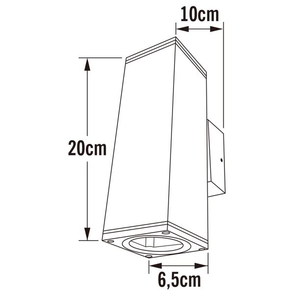 KONSTSMIDE Wandlamp Monza dubbel vierkant donkergrijs
