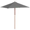vidaXL Parasol met houten paal 150x200 cm antraciet