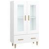 vidaXL Hoge kast 70x31x115 cm bewerkt hout wit