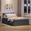 vidaXL Opbergbed met LED met matras Donkergrijs 120 x 190 cm Stof