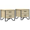 vidaXL Nachtkastjes 2 st 40x41x40 cm bewerkt hout sonoma eikenkleurig
