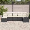 vidaXL Tuin Sofa Set met kussen met opslag 7 pcs Zwart poly rattan
