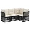 vidaXL Tuinbankenset 4 st Zwart poly rattan