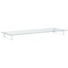 vidaXL Monitorstandaard 100x35x8 cm gehard glas en metaal wit
