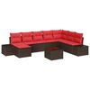 vidaXL Tuin Sofa Set met kussen 9 pcs Bruin poly rattan