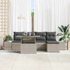 vidaXL Tuin Sofa Set met kussen 6 pcs Lichtgrijs poly rattan