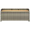 vidaXL Tuinopbergbank 120 cm poly rattan grijs