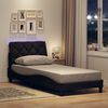 vidaXL Bedframe met LED zonder matras 90x190 cm stof donkerbruin